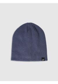 4f - 4F Czapka zimowa męska - granatowa M. Kolor: niebieski. Materiał: skóra, syntetyk, materiał. Sezon: zima. Styl: casual #1