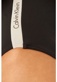 Calvin Klein Jeans - Strój kąpielowy. Kolor: czarny. Materiał: poliester, materiał, poliamid, elastan. Wzór: gładki #4