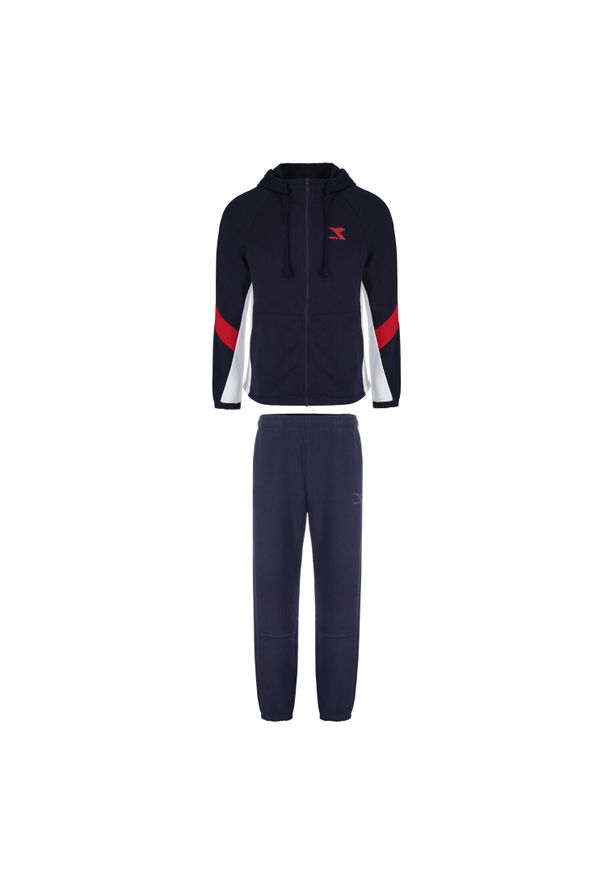 Diadora - Zestaw dresowy męski DIADORA TRACKSUIT HD FZ CORE. Kolor: niebieski. Materiał: dresówka