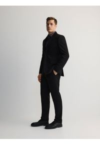 Reserved - Garniturowe spodnie slim fit - czarny. Kolor: czarny. Materiał: wiskoza, tkanina #1