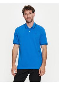 Bugatti Polo 8150 55001A Niebieski Slim Fit. Typ kołnierza: polo. Kolor: niebieski. Materiał: bawełna #1