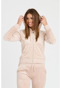 Juicy Couture - JUICY COUTURE Beżowa damska bluza Robertson Hoodie, Rozmiar S. Kolor: beżowy #3