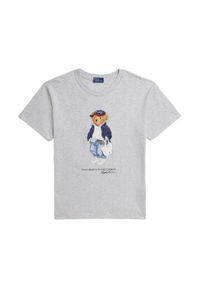 Polo Ralph Lauren T-Shirt 211A96261001 Szary Slim Fit. Typ kołnierza: polo. Kolor: szary. Materiał: bawełna #1