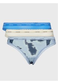 Calvin Klein Underwear Komplet 3 par stringów 000QD3802E Kolorowy. Materiał: syntetyk. Wzór: kolorowy #1
