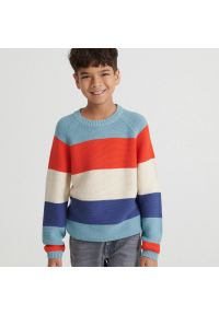 Reserved - Strukturalny sweter w pasy - Czerwony. Kolor: czerwony #1