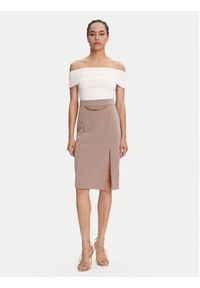 Marciano Guess Spódnica midi 5YGD07 7357A Beżowy Regular Fit. Kolor: beżowy. Materiał: syntetyk #3