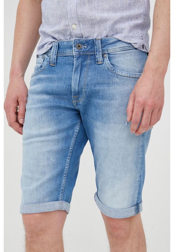 Pepe Jeans szorty jeansowe CASH SHORT męskie. Okazja: na co dzień. Kolor: niebieski. Materiał: denim. Styl: casual