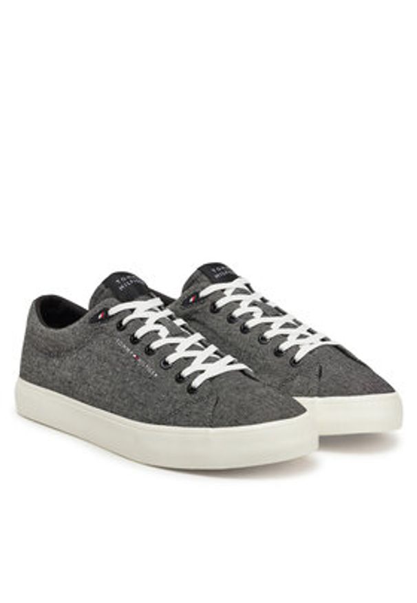 TOMMY HILFIGER - Tommy Hilfiger Tenisówki Th Hi Vulc Low Core Chambray FM0FM05389 Szary. Kolor: szary. Materiał: materiał