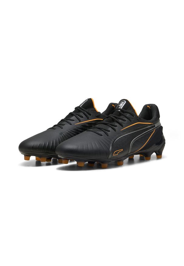 Puma - Buty piłkarskie KING ULTIMATE FG/AG PUMA Black Heat Fire Silver Orange Metallic. Kolor: wielokolorowy, pomarańczowy, żółty, czarny, szary. Sport: piłka nożna