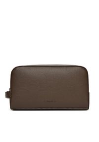 Calvin Klein Kosmetyczka Micropebble Washbag/Dopp Kit LV04D1036G Brązowy. Kolor: brązowy. Materiał: skóra