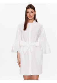 TwinSet - TWINSET Sukienka koszulowa 231TT2045 Biały Regular Fit. Kolor: biały. Materiał: bawełna. Typ sukienki: koszulowe #1