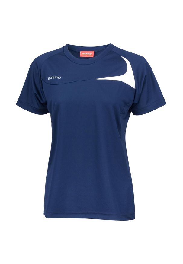 SPIRO - Damska Koszulka T-shirt Sportowy Trening. Kolor: niebieski, wielokolorowy, biały. Materiał: skóra, tkanina. Sport: fitness