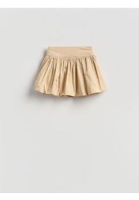 Reserved - Spódnica bombka - beżowy. Kolor: beżowy. Materiał: bawełna #1