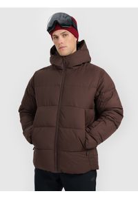 4f - 4F Kurtka narciarska membrana 5000 męska - brązowa S. Kolor: brązowy. Materiał: poliester, materiał. Wzór: gładki. Sezon: zima #1