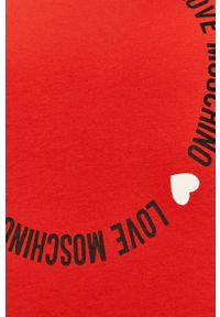 Love Moschino - Longsleeve. Okazja: na co dzień. Kolor: czerwony. Materiał: bawełna, dzianina, elastan. Długość rękawa: długi rękaw. Wzór: nadruk. Styl: casual #5