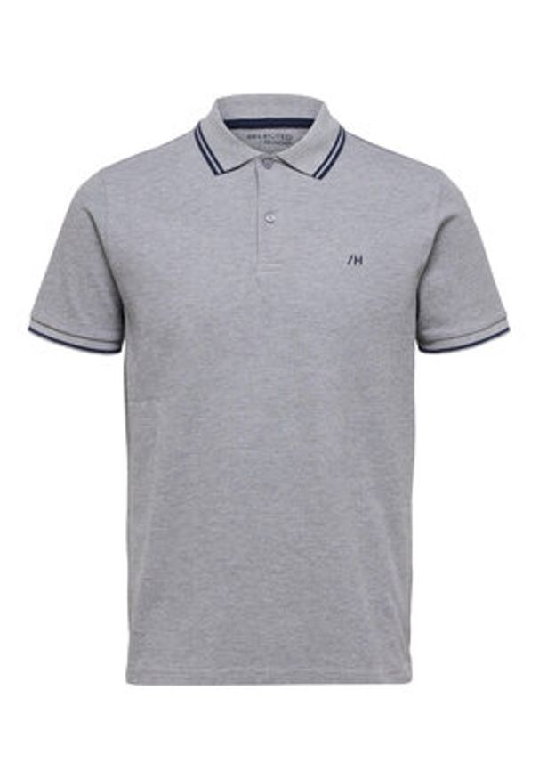 Selected Homme Polo 16087840 Szary Regular Fit. Typ kołnierza: polo. Kolor: szary. Materiał: bawełna