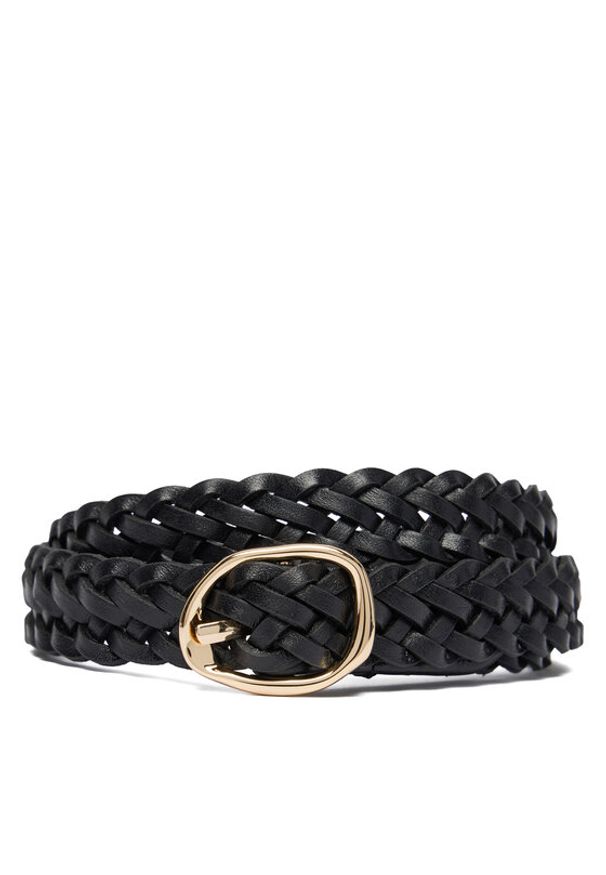 TOMMY HILFIGER - Tommy Hilfiger Pasek Th Sculpt 2.0 Woven AW0AW18696 Czarny. Kolor: czarny. Materiał: skóra