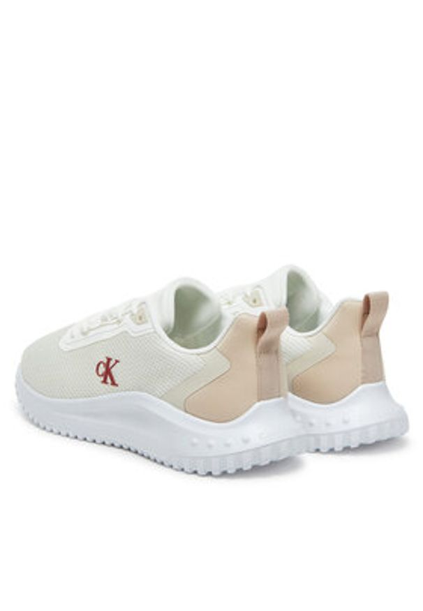Calvin Klein Jeans Sneakersy Eva Runner L-Up Mix Mesh Logo Ck YW0YW01851 Biały. Kolor: biały. Materiał: materiał