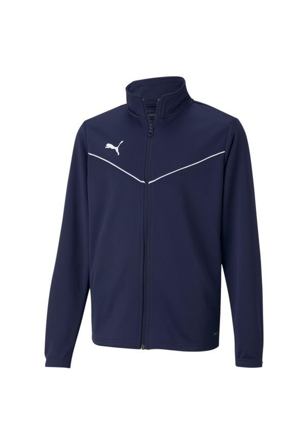 Bluza dla dzieci Puma teamRISE Training Poly Jacket Jr granatowa. Kolor: niebieski, biały, wielokolorowy. Materiał: poliester. Sport: piłka nożna