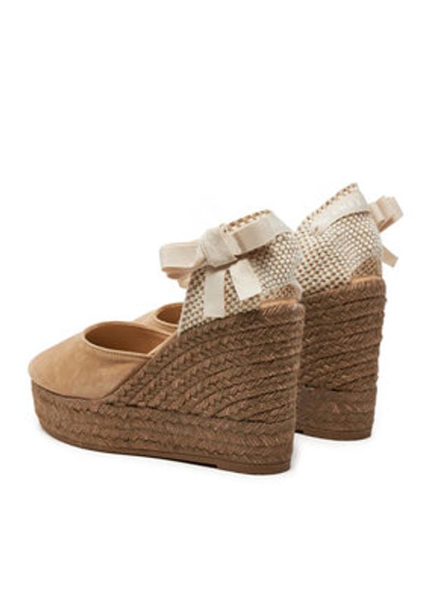Manebi Espadryle Hamptons Wedge Espadrilles W 1.6 WV Brązowy. Kolor: brązowy. Materiał: skóra, zamsz