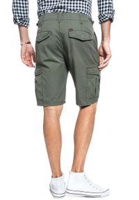 Lee - MĘSKIE SZORTY MATERIAŁOWE LEE FATIGUE SHORTS KHAKI L73BCJ14 112120331. Kolor: brązowy. Materiał: materiał