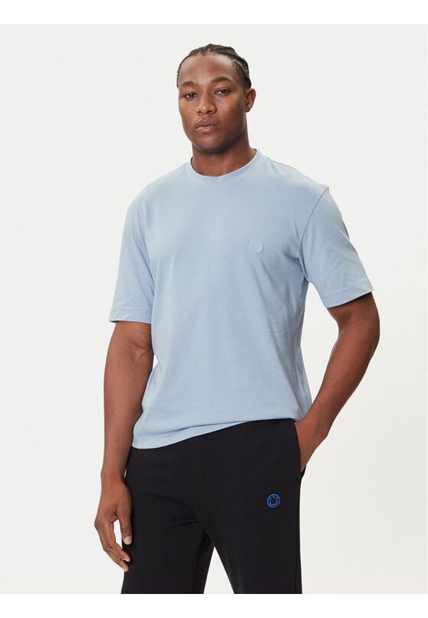 Hugo - HUGO T-Shirt Niley 50519984 Błękitny Regular Fit. Kolor: niebieski. Materiał: bawełna