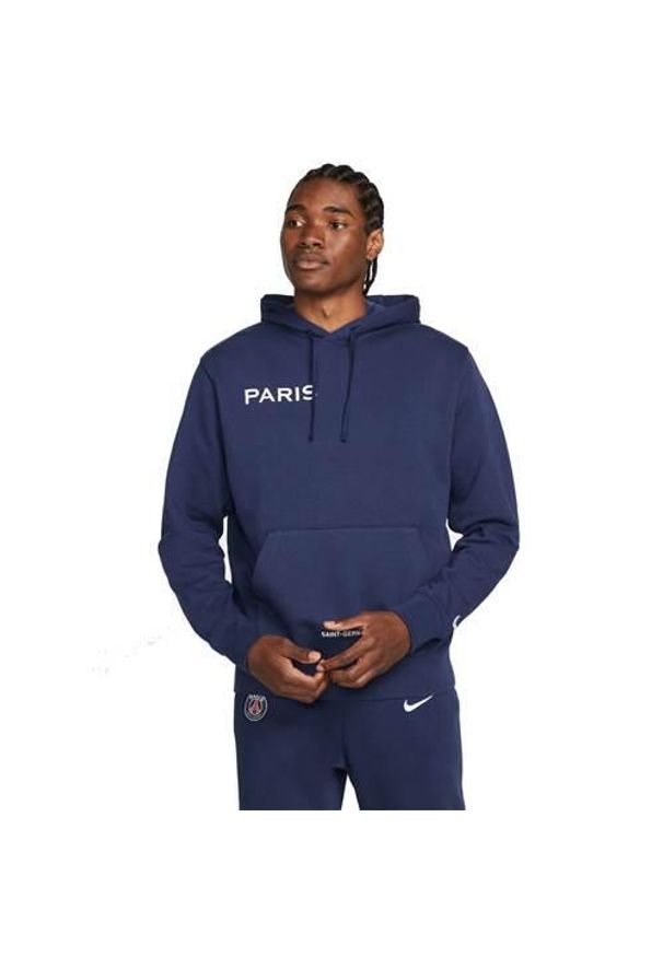 Bluza treningowa męska Nike Psg. Typ kołnierza: kaptur. Kolor: niebieski. Sport: fitness