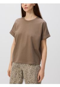 Reserved - T-shirt kimono - brązowy. Kolor: brązowy. Materiał: bawełna, dzianina