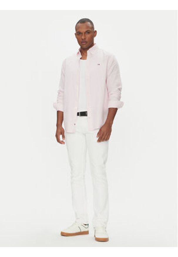 Tommy Jeans Koszula DM0DM20875 Różowy Regular Fit. Kolor: różowy. Materiał: bawełna, len