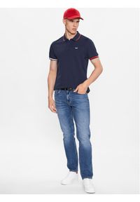 Tommy Jeans Polo Flag DM0DM12963 Granatowy Regular Fit. Typ kołnierza: polo. Kolor: niebieski. Materiał: bawełna #1