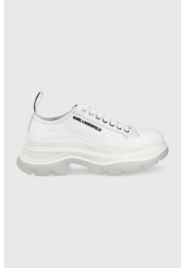 Karl Lagerfeld tenisówki LUNA KL42921 kolor biały. Nosek buta: okrągły. Zapięcie: sznurówki. Kolor: biały. Materiał: guma. Obcas: na platformie