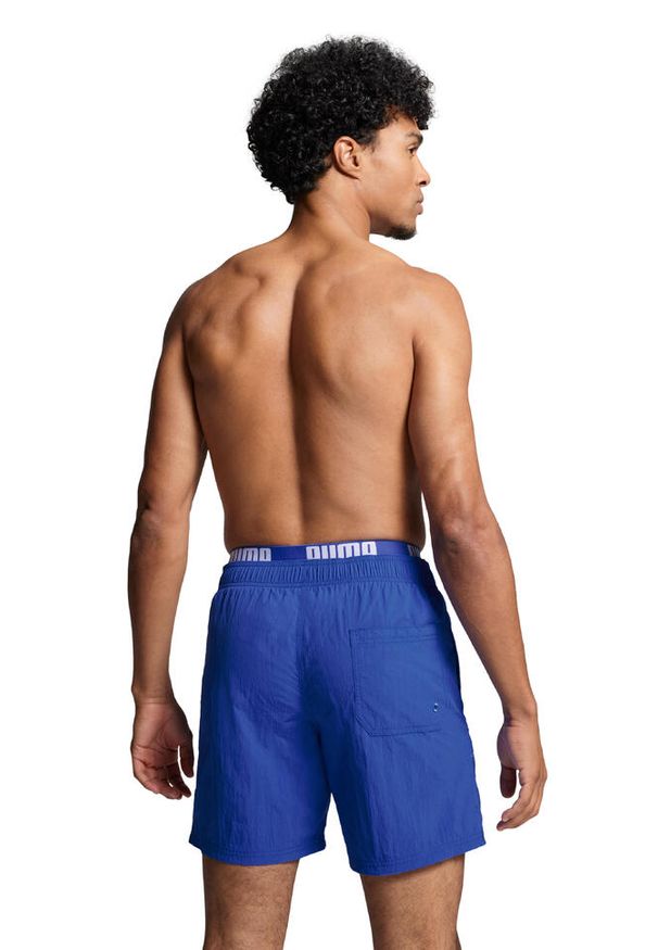 Spodenki Puma Swim Men Utility Mid Shorts 1p Chil, Mężczyźni. Kolor: niebieski. Materiał: poliester