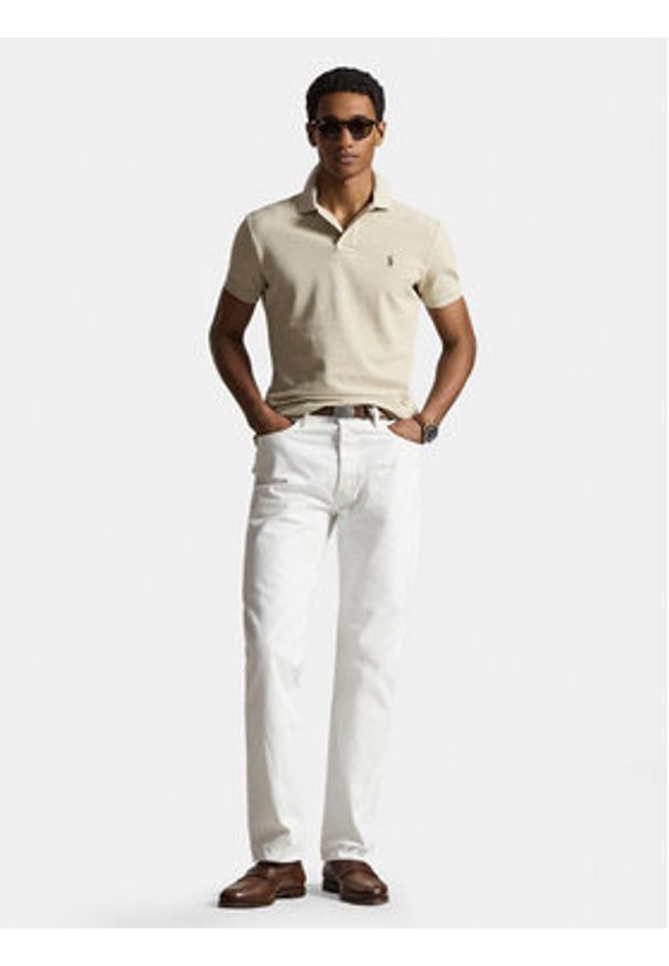 Polo Ralph Lauren Polo 710680784342 Beżowy Regular Fit. Typ kołnierza: polo. Kolor: beżowy. Materiał: bawełna