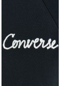 Converse longsleeve bawełniany kolor czarny z aplikacją. Kolor: czarny. Materiał: bawełna. Długość rękawa: długi rękaw. Wzór: aplikacja #5