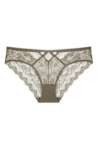 Intica - Koronkowe majtki ażurowe przewiewne na co dzień i specjalne okazje Evon. Kolor: zielony. Materiał: koronka. Wzór: ażurowy #1