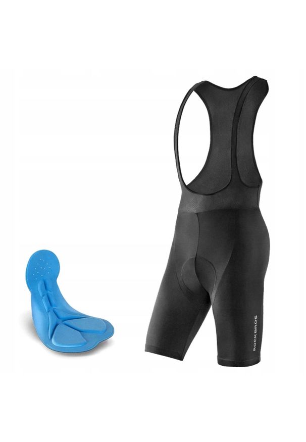 ROCKBROS - Krótkie spodenki rowerowe Rockbros z wkładką szelki sportowe męskie rozmiar XL. Kolor: czarny. Długość: krótkie. Sport: kolarstwo