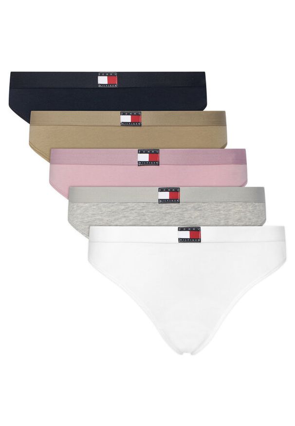 TOMMY HILFIGER - Tommy Hilfiger Komplet 5 par stringów UW0UW05642 Kolorowy. Materiał: bawełna. Wzór: kolorowy