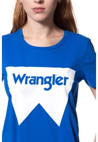 Wrangler - WRANGLER T SHIRT DAMSKI FESTIVAL TEE VICTORIA BLUE W7016EVJS. Wzór: nadruk #6