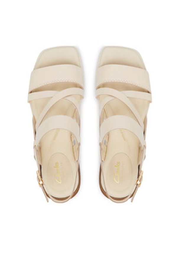 Clarks Sandały Ariany Strap 26186578 Écru. Kolor: kremowy. Materiał: skóra