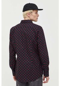 Hugo - HUGO koszula bawełniana męska kolor czarny slim z kołnierzykiem klasycznym. Typ kołnierza: kołnierzyk klasyczny. Kolor: czarny. Materiał: bawełna. Styl: klasyczny #2