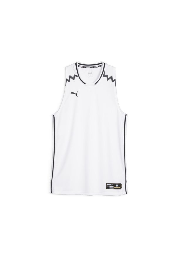 Puma - Męska koszulka do koszykówki Hoops Team PUMA White. Kolor: czarny, wielokolorowy, biały. Sport: koszykówka