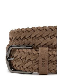 BOSS Pasek Męski 50542184 Beżowy. Kolor: beżowy. Materiał: skóra