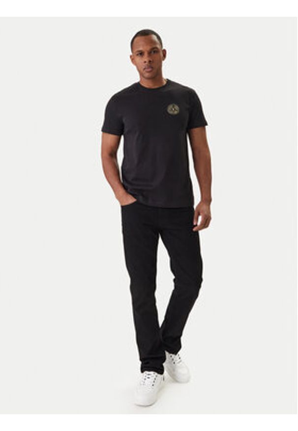 Versace Jeans Couture T-Shirt 80GAHT03 CJ00T Czarny Regular Fit. Kolor: czarny. Materiał: bawełna