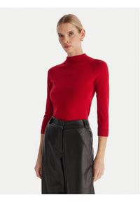 ACCESS FASHION Golf 54-8072 Czerwony Slim Fit. Typ kołnierza: golf. Kolor: czerwony. Materiał: wiskoza #1