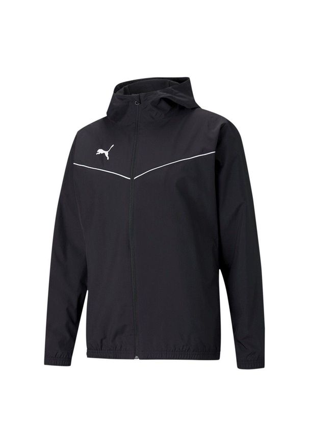 Puma teamRISE All Weather kurtka. Kolor: biały, czarny, wielokolorowy. Materiał: poliester. Sport: piłka nożna