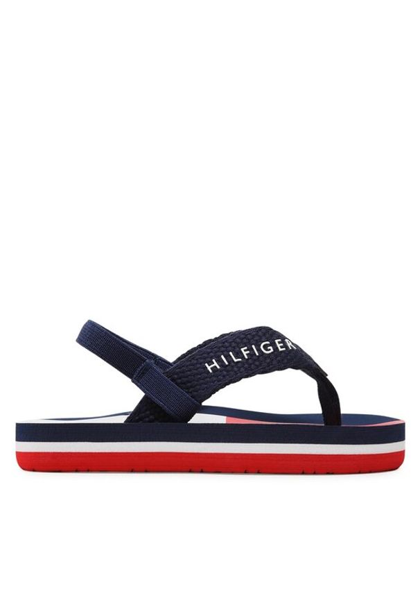 TOMMY HILFIGER - Tommy Hilfiger Sandały Flag Flap Flop T1B8-32917-0058 Granatowy. Kolor: niebieski. Materiał: materiał