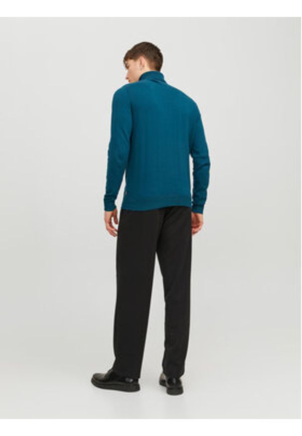 Jack & Jones - Jack&Jones Golf 12157417 Niebieski Regular Fit. Typ kołnierza: golf. Kolor: niebieski. Materiał: bawełna