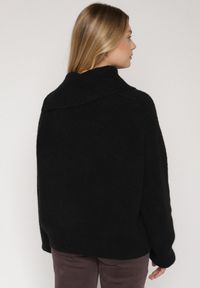 Born2be - Czarny Golf z Wełną i Metalicznymi Guzikami Vidora. Okazja: na co dzień. Typ kołnierza: golf. Kolor: czarny. Materiał: wełna. Wzór: aplikacja. Styl: casual, elegancki #7