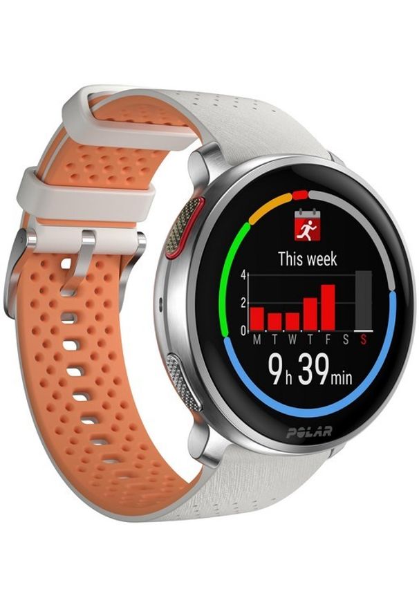 POLAR - Polar Vantage V3 srebrno-morelowy S-L. Kolor: pomarańczowy, srebrny, wielokolorowy. Materiał: polar. Styl: elegancki, sportowy