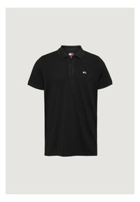 Tommy Jeans Polo DM0DM20676 Czarny Slim Fit. Typ kołnierza: polo. Kolor: czarny. Materiał: bawełna